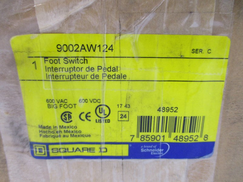 SQUARE D 9002AW124 SER. C 600VAC NSMP