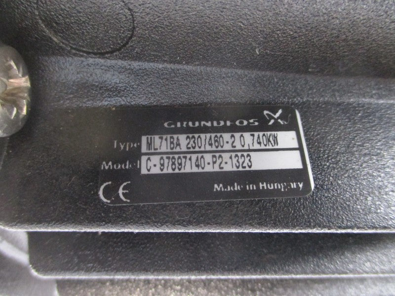 GRUNDFOS ML71BA C-97897140-P2-1323 A-97927721-P3-1324 480V 1.8A 232PSI NSNP
