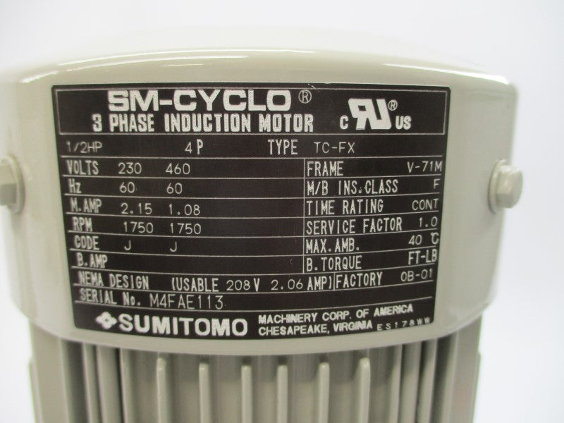 SUMITOMO RNYM05-1220-25/UBAABB 230/460V 2.15/1.08A NSNP