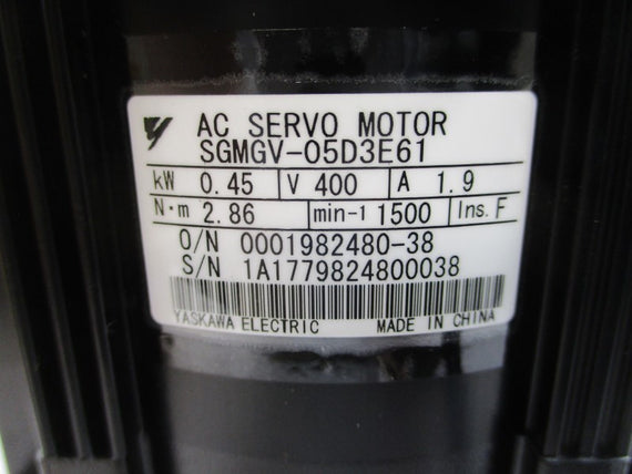 YASKAWA ELECTRIC SGMGV-05D3E61 400VAC 1.9A NSMP