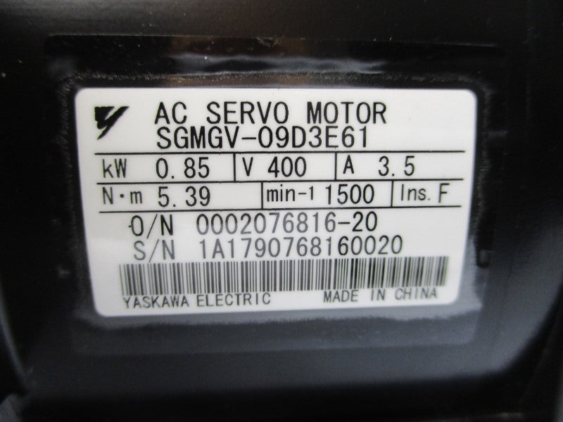 YASKAWA ELECTRIC SGMGV-09D3E61 400VAC 3.5A NSMP