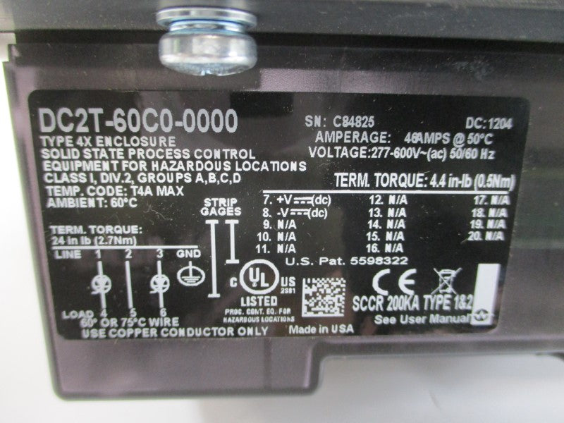 WATLOW DC2T-60C0-0000 277-600VAC 46A NSMP