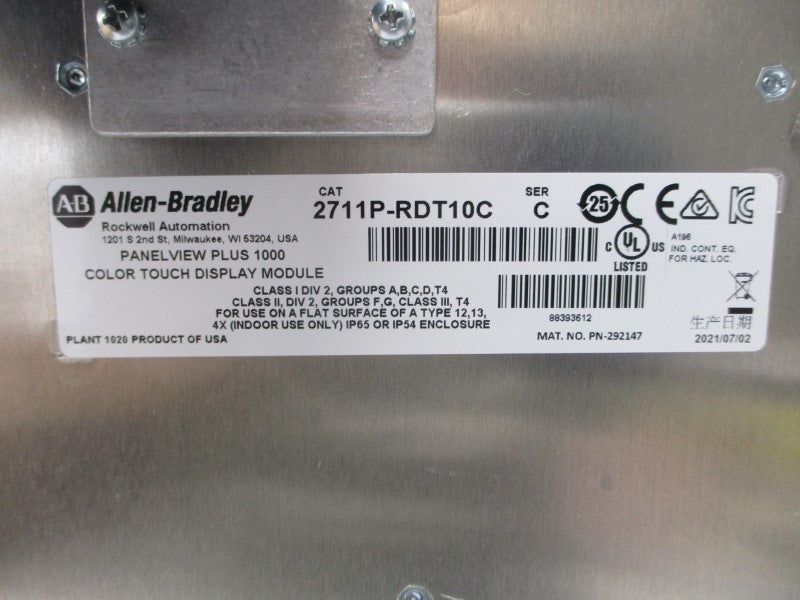 ALLEN BRADLEY 2711P-RDT10C SER. C NSMP