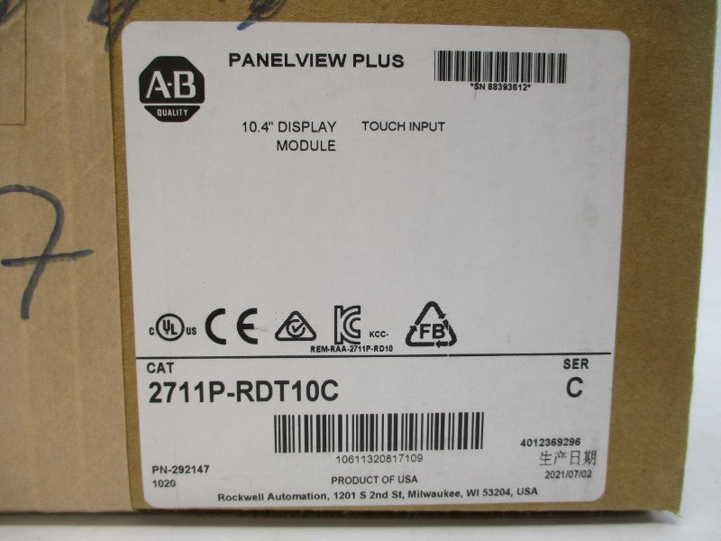 ALLEN BRADLEY 2711P-RDT10C SER. C NSMP