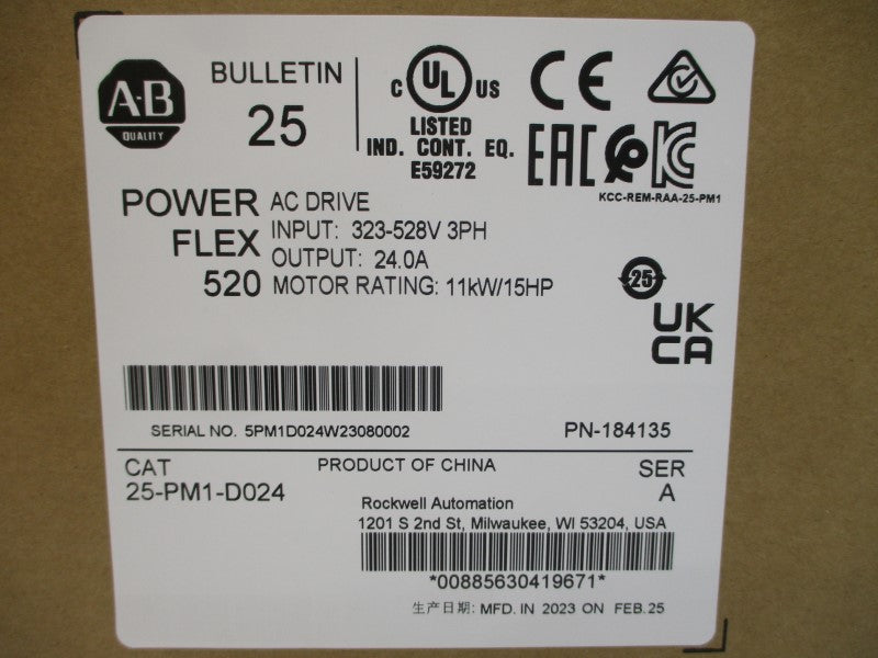 ALLEN BRADLEY 25-PM1-D024 SER. A 380-480VAC 24.0A NSMP