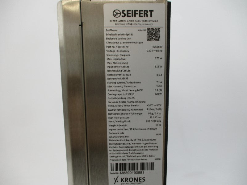 SEIFERT 4266839 120V 7.1A 250/220PSI NSMP
