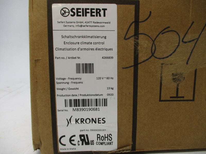 SEIFERT 4266839 120V 7.1A 250/220PSI NSMP