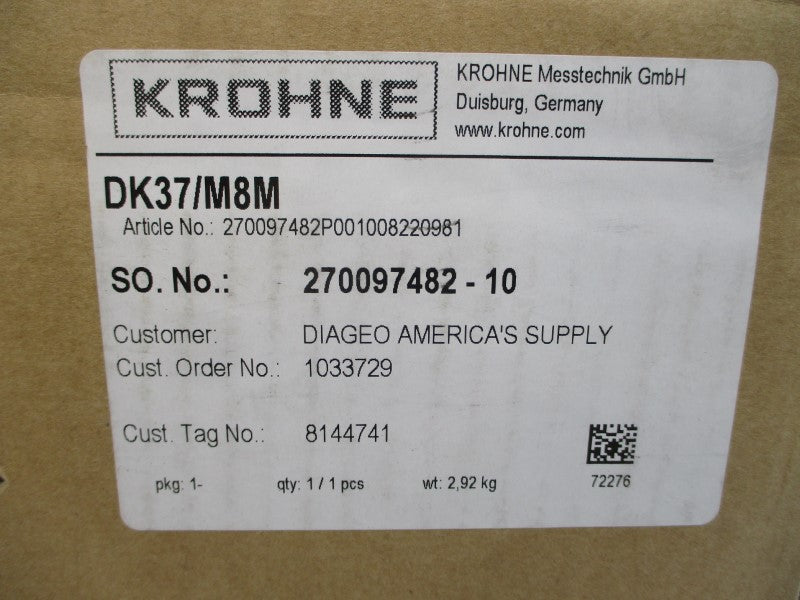 KROHNE DK37/M8M 87.024PSI NSMP