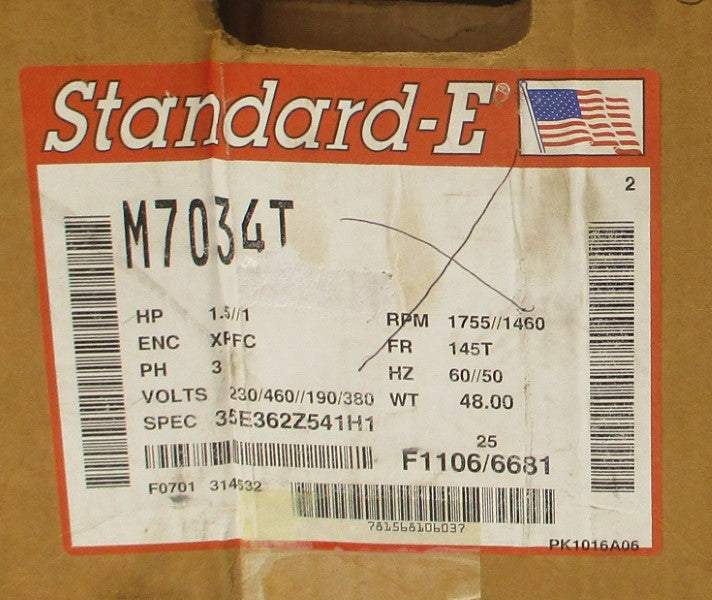 BALDOR M7034T 35E362Z541H1 230/460//190/380V 4.4/2.2//4/2A NSMP