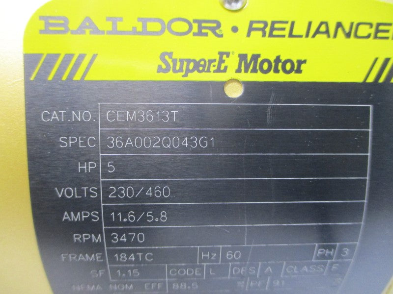 BALDOR CEM3613T 36A002Q043G1 230/460V 11.6/5.8A NSMP