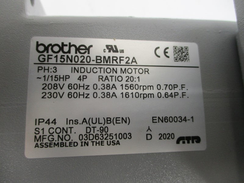 BROTHER GF15N020-BMRF2A 208/230V 0.38A NSMP