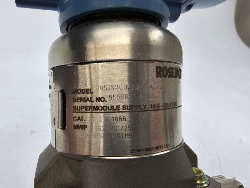 ROSEMOUNT 3051S2CD3A2A11A1AE5M5 10.5-42.4VDC 3626PSI NSNP