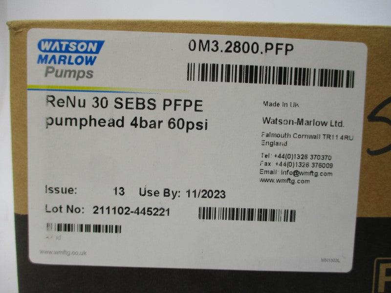 WATSON MARLOW PUMPS 0M3.2800.PFP 60PSI NSMP
