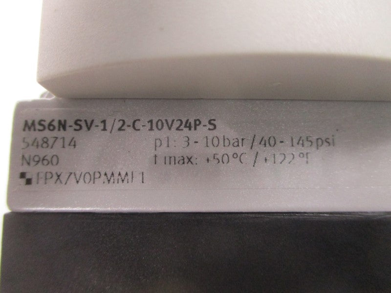 FESTO MS6N-SV-1/2-C-10V24P-S 548714 40-145PSI NSMP