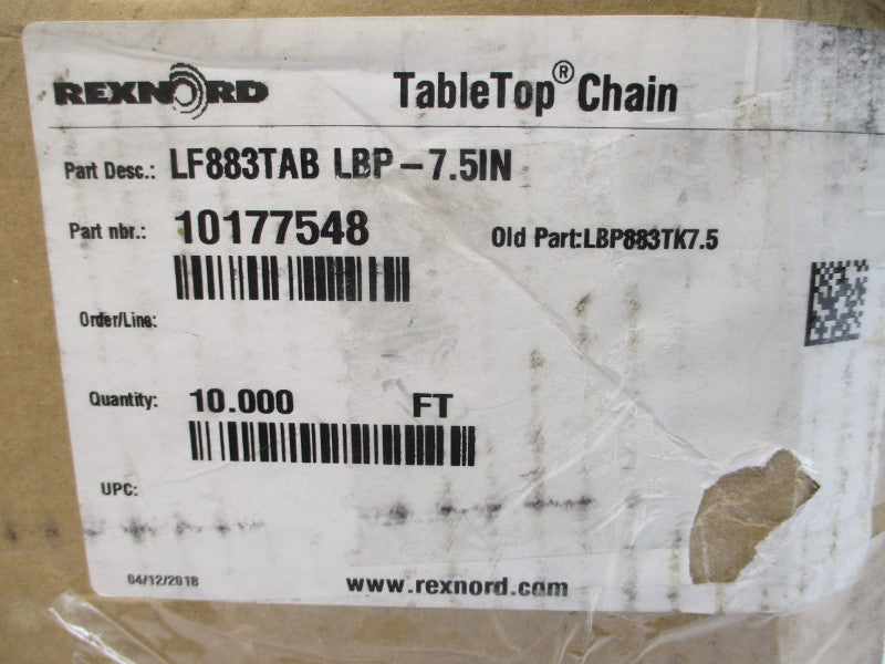 REXNORD LF883TABLBP-7.5IN 10177548 10.000FT NSMP