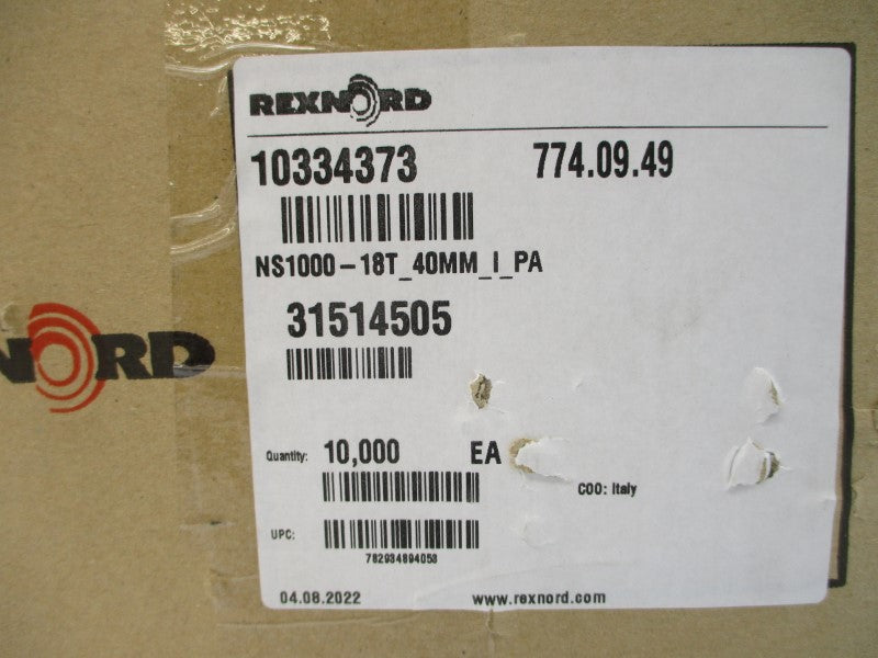 REXNORD NS1000-18T_40MM_I_PA 10334373 (PKG OF 10) NSMP