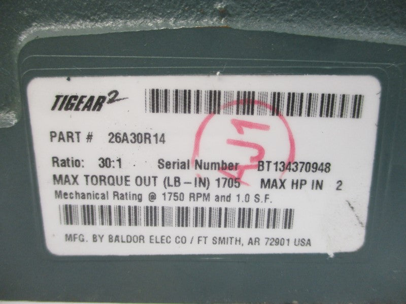 BALDOR ELECTRIC 26A30R14 NSNP
