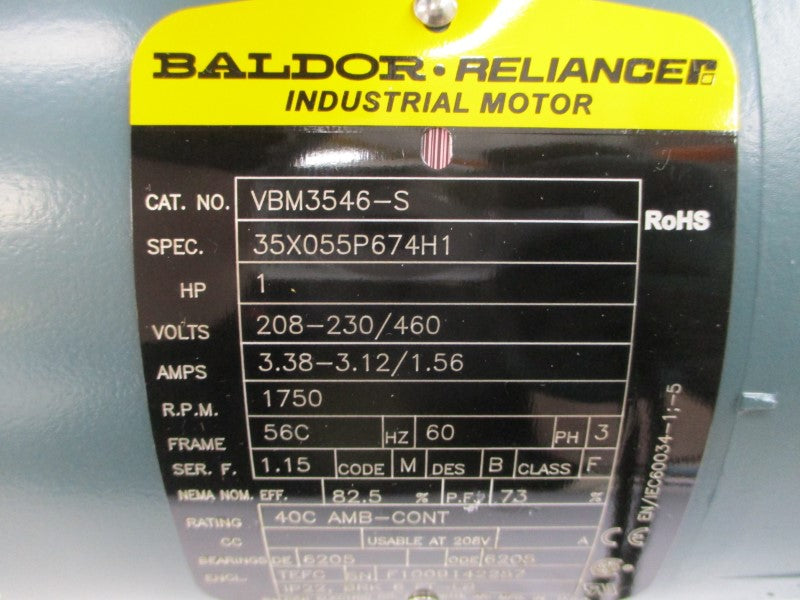 BALDOR VBM3546-S 35X055P674H1 208-230/460V 3.38-3.12/1.56A NSNP