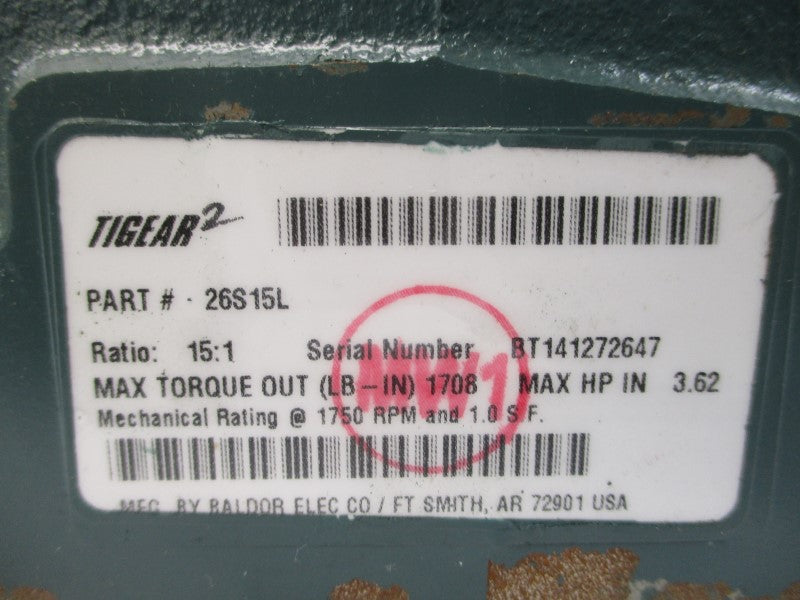 BALDOR ELECTRIC 26S15L NSNP