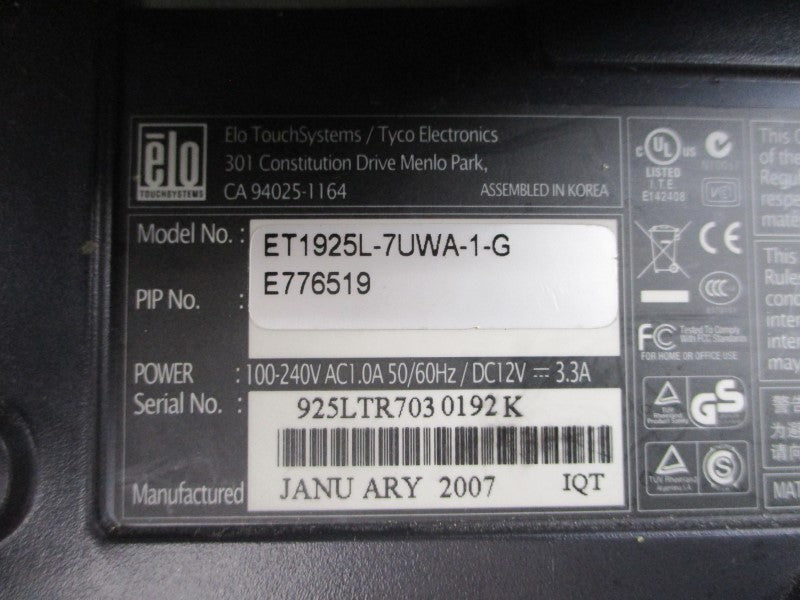 ELO ET1925L-7UWA-1-G 100-240VAC 1.0A NSNP
