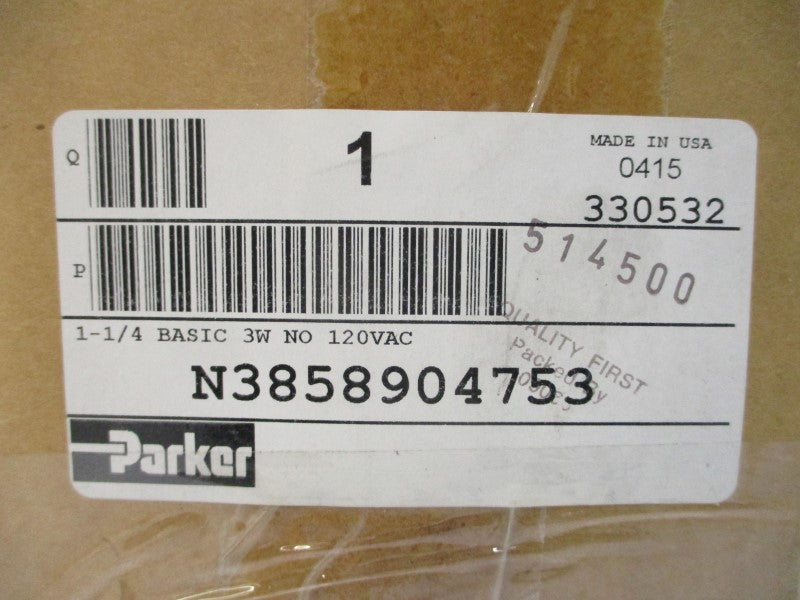 PARKER N3858904753 120VAC 125PSI 1-1/4" NSMP