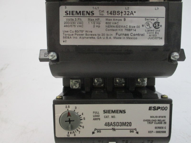 SIEMENS 14BSB32AA SER. C 110-120V .75-3A NSMP