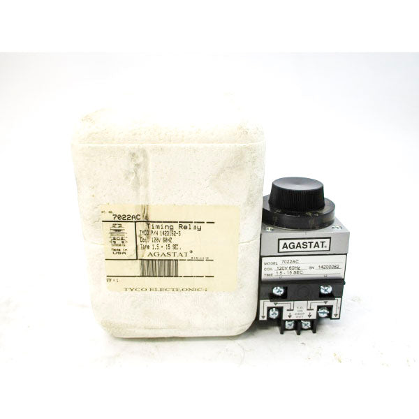 AGASTAT 7022AC 1423162-5 120/240VAC 15A 1.5-15S NSMP