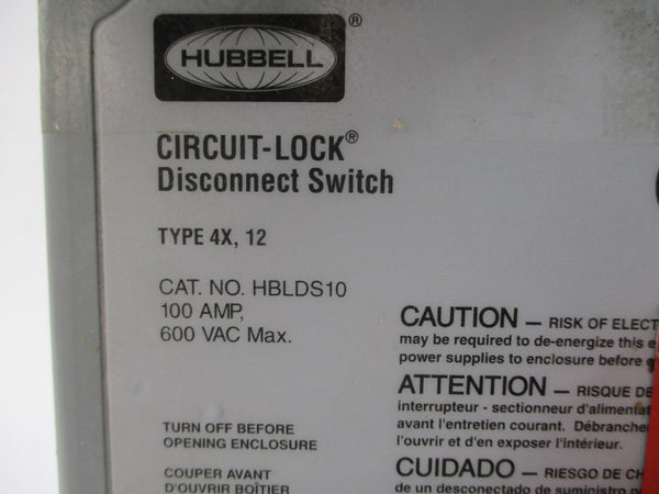 HUBBELL HBLDS10 600VAC 100A UNMP