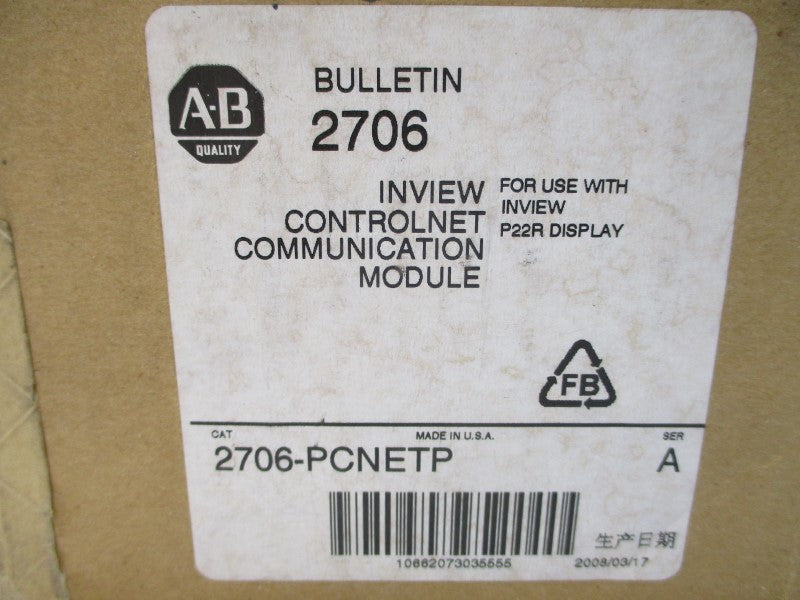 ALLEN BRADLEY 2706-PCNETP SER. A NSMP