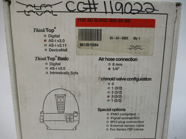 ALFA LAVAL 9612615564 AS-IV3.0 29.5VDC 1/4" NSMP