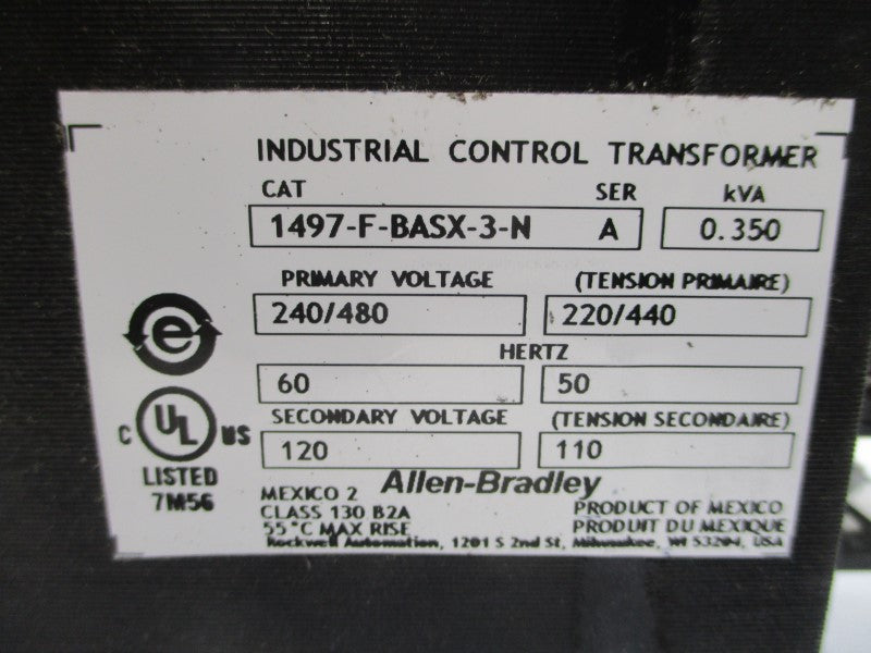ALLEN BRADLEY 1497-F-BASX-3-N SER. A 240/480V (BR/WH) NSMP