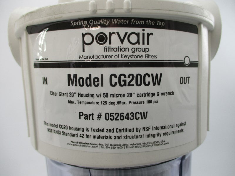 PORVAIR CG20CW 052643CW 100PSI NSMP