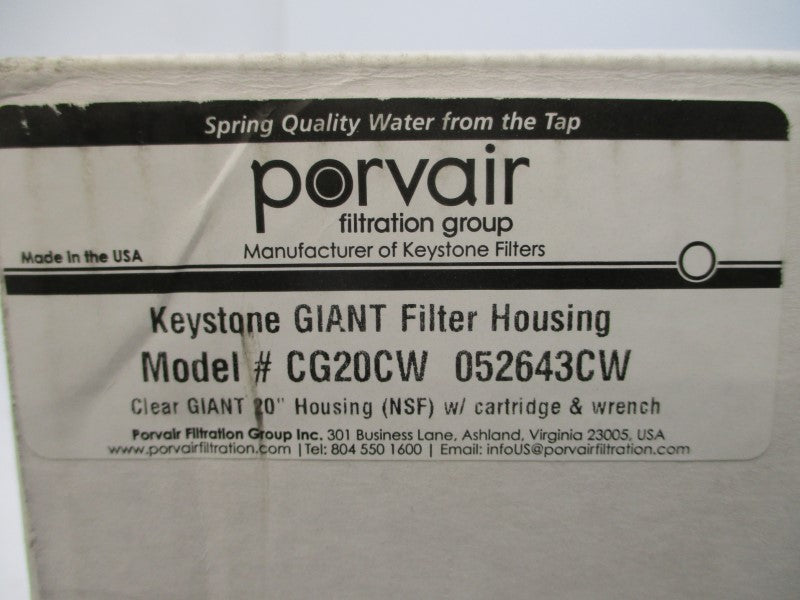 PORVAIR CG20CW 052643CW 100PSI NSMP