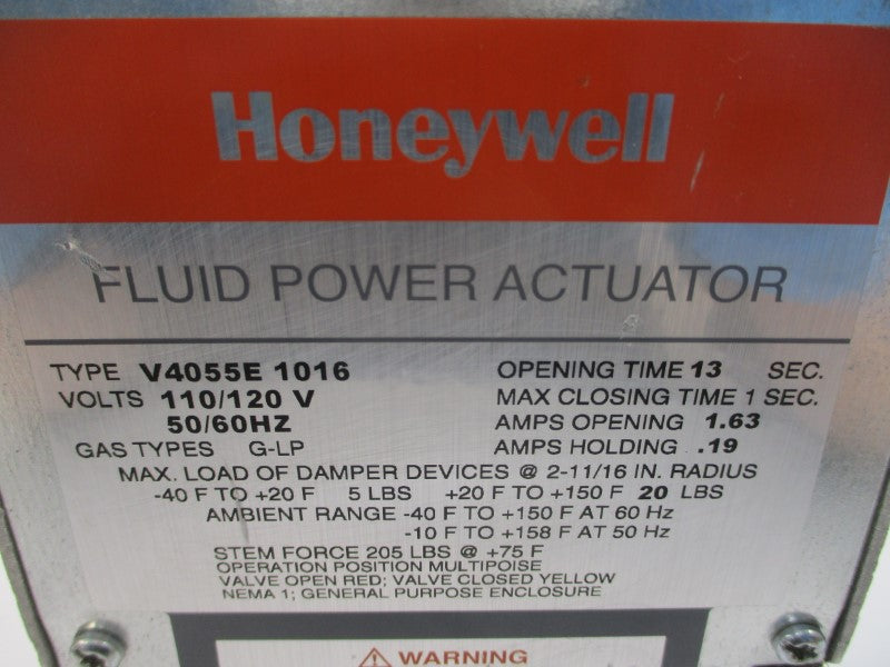 HONEYWELL V4055E1016 110/120V 1.63A 75PSI 13S NSNP