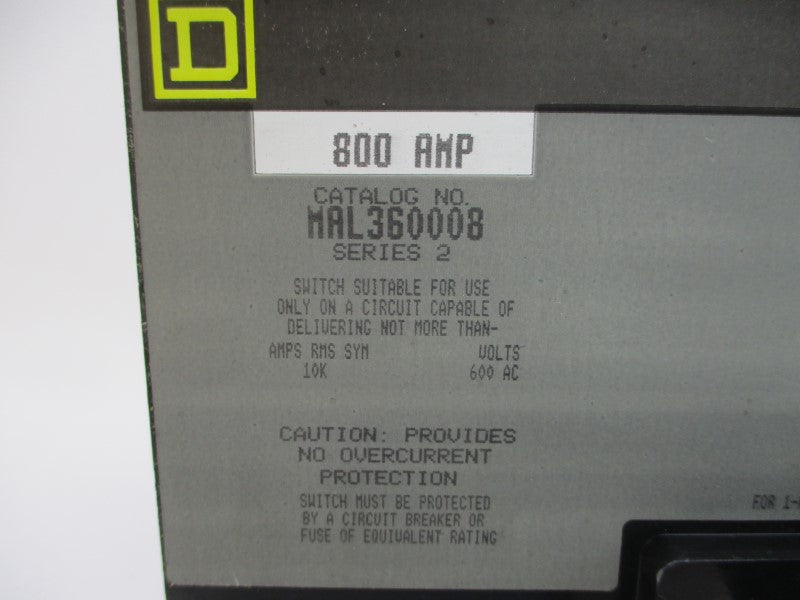 SQUARE D MAL360008 SER. 2 600VAC 800A NSNP