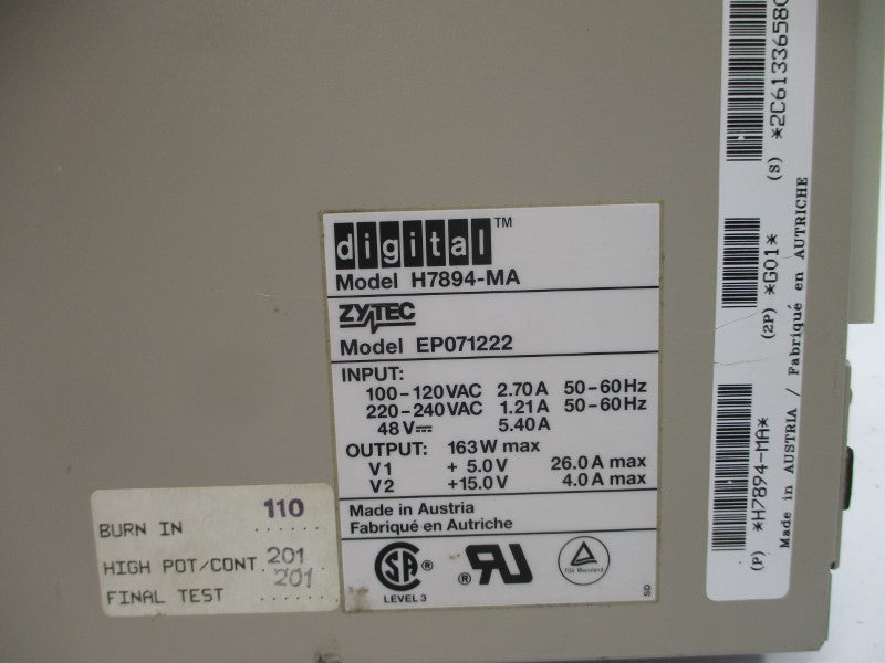 DIGITAL EP071222 H7894-MA 220-240VAC 5.40A NSNP