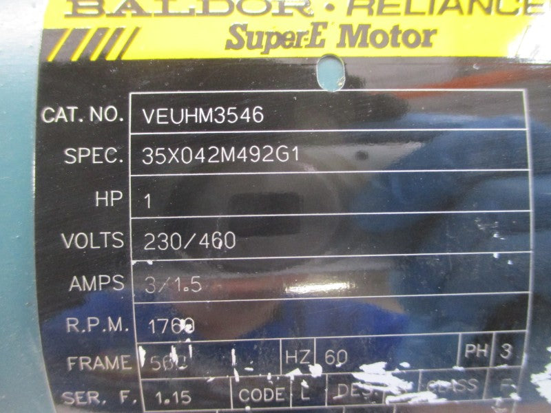 BALDOR VEUHM3546 35X042M492G1 (AS PICTURED) 230/460V 3/1.5A NSNP