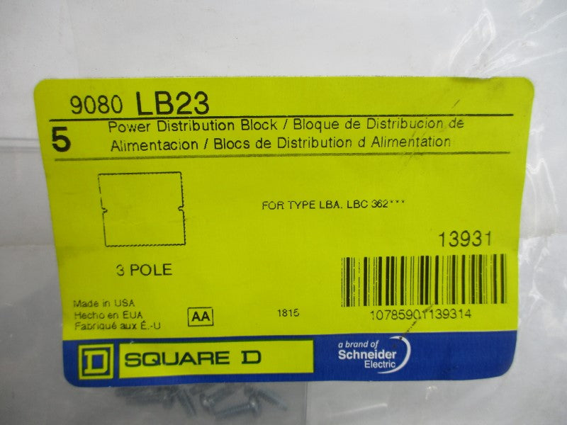 SQUARE D 9080LB23 (PKG OF 5) NEW IN SQUARE D PACKAGE NSMP