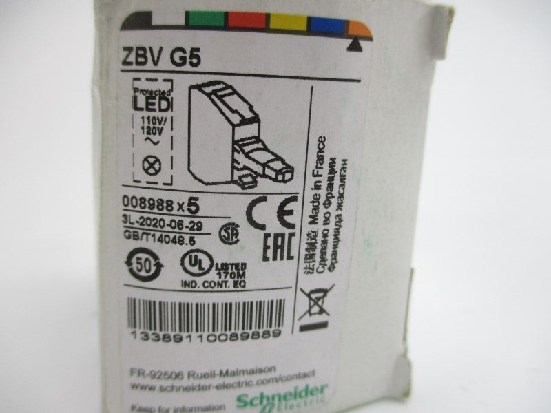 SCHNEIDER ELECTRIC ZBVG5 110/120V (PKG OF 5) NSMP