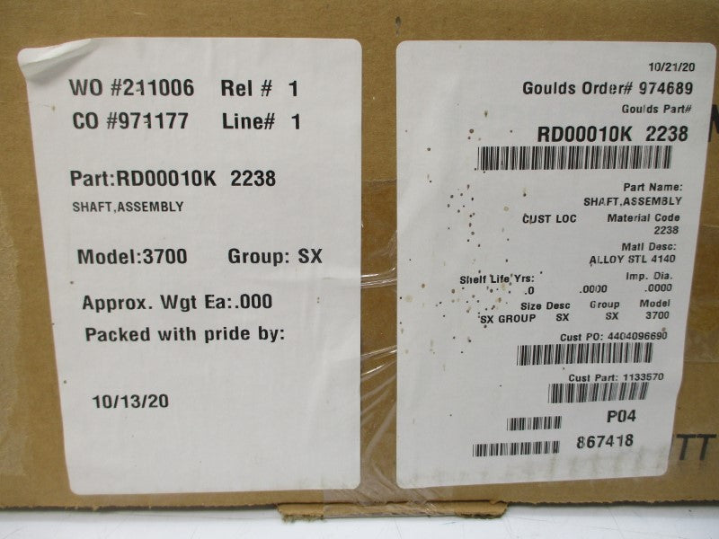 GOULDS PUMPS RD00010K2238 NSMP