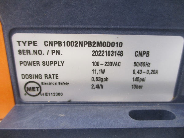 PROMINENT FLUID CONTROLS CNPB1002NPB2M0D010 100-230VAC 0.43-0.20A 145PSI NSMP