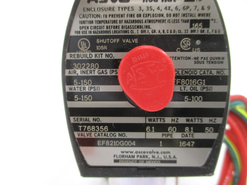 ASCO EF8210G004 110/120V 5-150PSI 1" NSMP