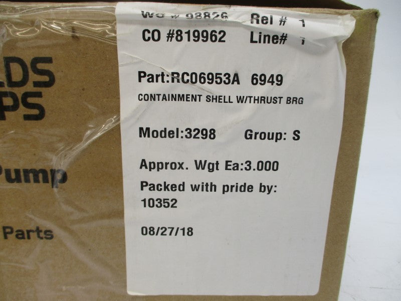 GOULDS PUMPS RC06953A6949 3298 NSMP