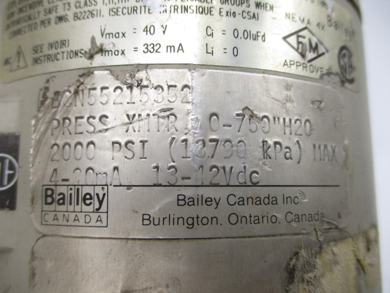 BAILEY BCN55215352 13-42VDC 2000PSI UNMP