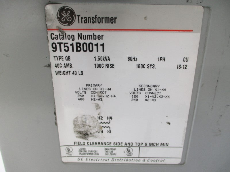 GENERAL ELECTRIC 9T51B0011 240/480V (AS PICTURED) NSNP