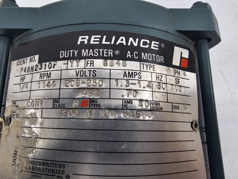 RELIANCE ELECTRIC P48H2310P-YY 208-230/460V 1.3-1.4/.70A (AS PICTURED) NSNP