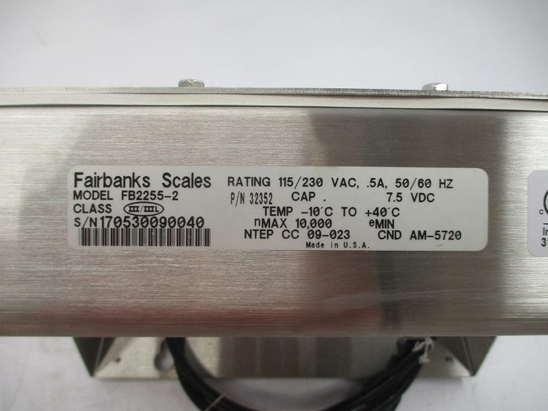 FAIRBANKS SCALES FB2255-2 32352 115/230VAC .5A NSMP