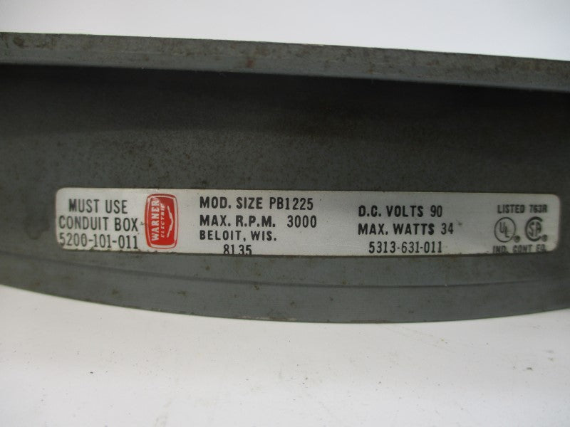 WARNER ELECTRIC 5313-631-011 PB1225 90VDC UNMP