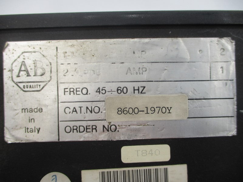 ALLEN BRADLEY 8600-1970Y 110VAC 220A UNMP
