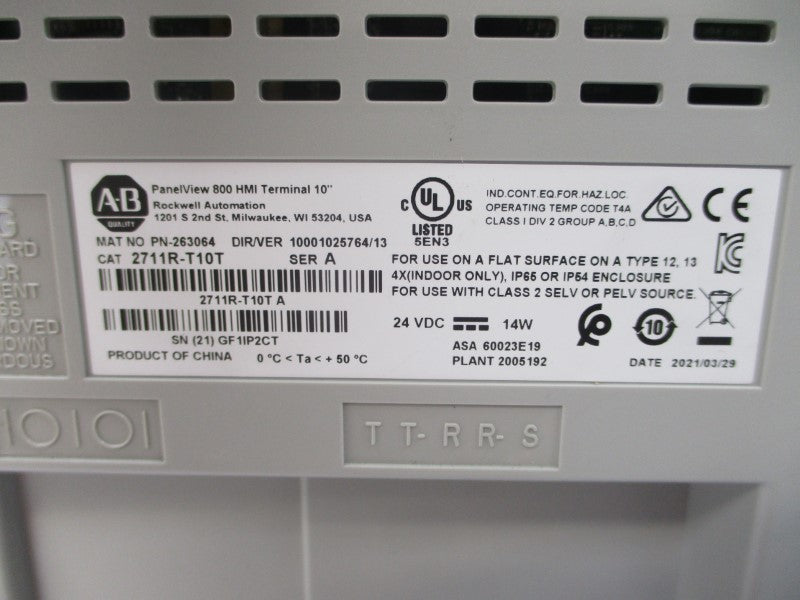 ALLEN BRADLEY 2711R-T10T SER. A 24VDC NSMP